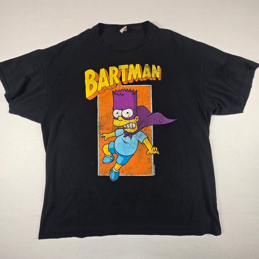 The Simpsons Bartman Graphic TShirt men XL Black Vintage Style Superhero (T1)